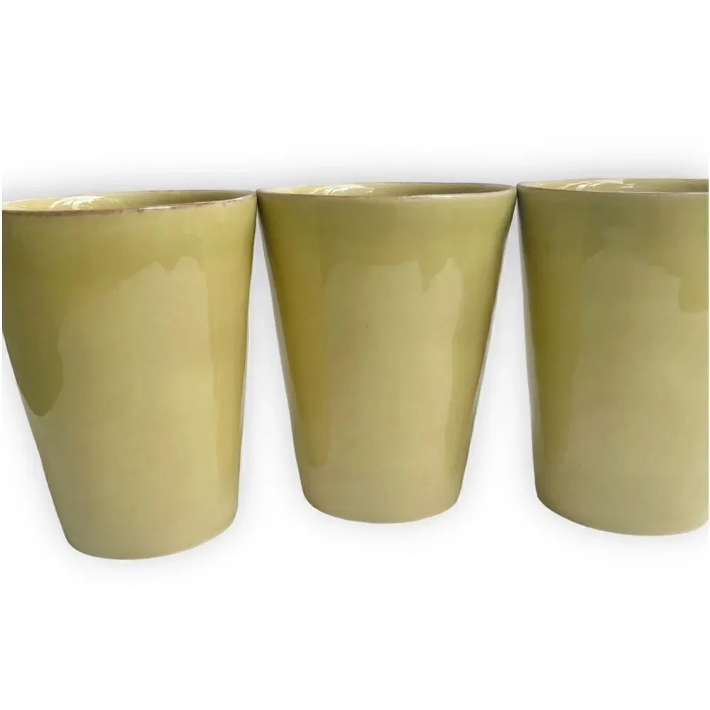 Crate&Barrel Marin Green Coffee Cup Mug Set of 3
